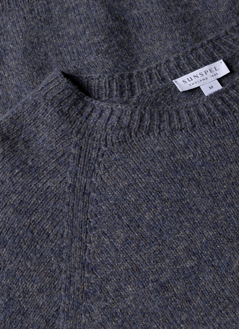 Lambswool crew Neck Slate Blue Twist