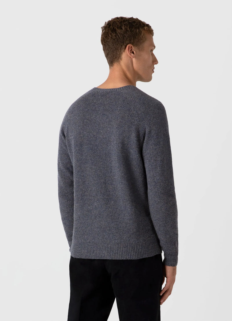 Lambswool crew Neck Slate Blue Twist