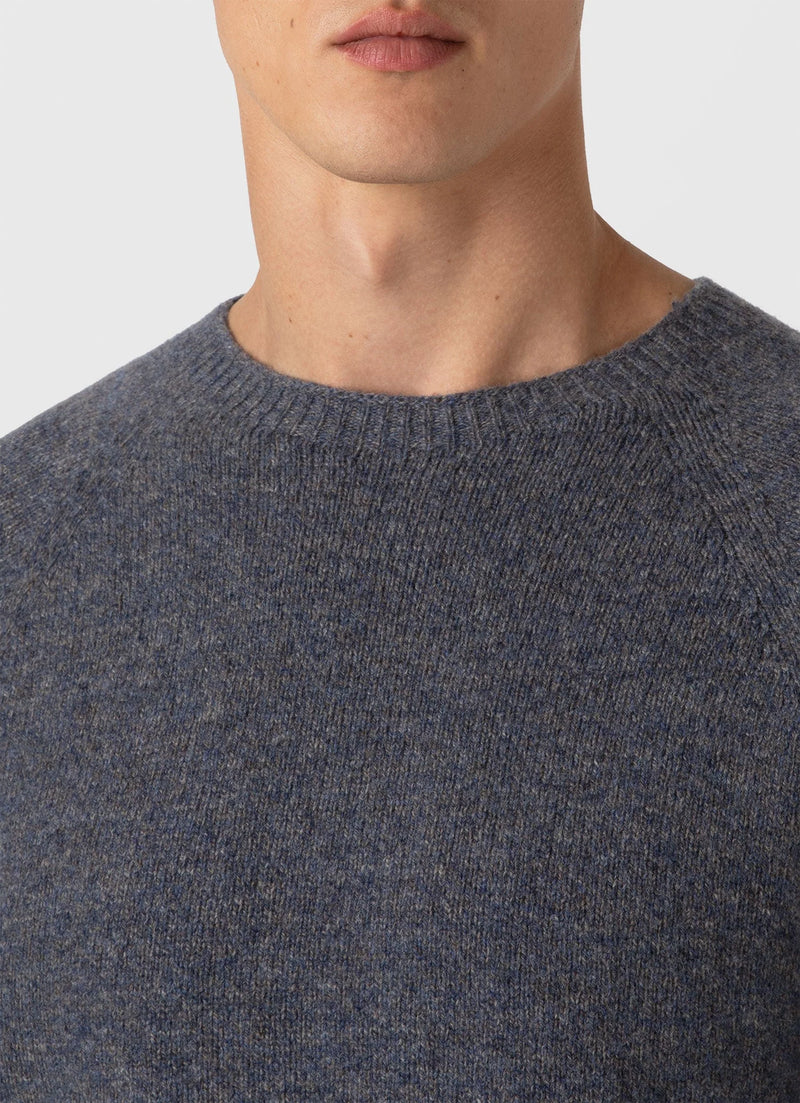 Lambswool crew Neck Slate Blue Twist