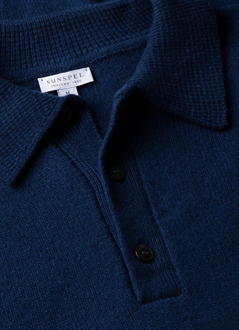 Lambswool Polo Shirt Naval Blue