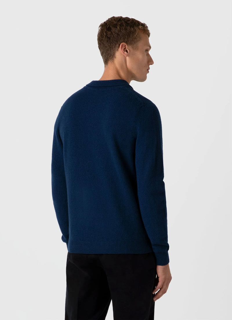 Lambswool Polo Shirt Naval Blue