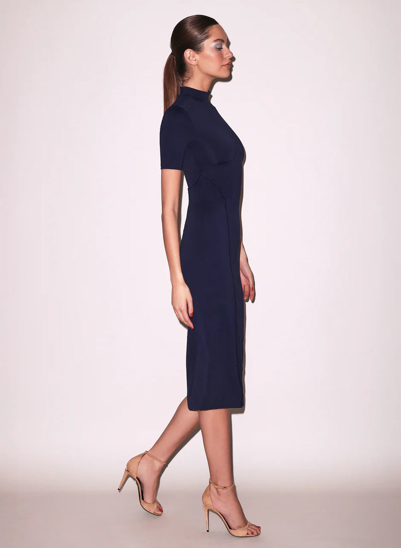 Jersey Mock Neck Maxi Dress