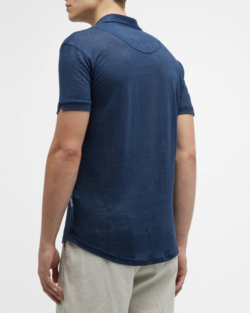 Sebastian Linen Polo Navy