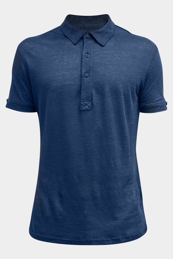 Sebastian Linen Polo Navy