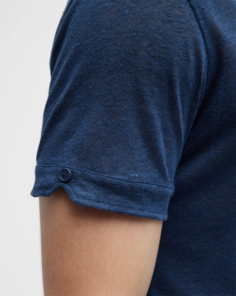 Sebastian Linen Polo Navy
