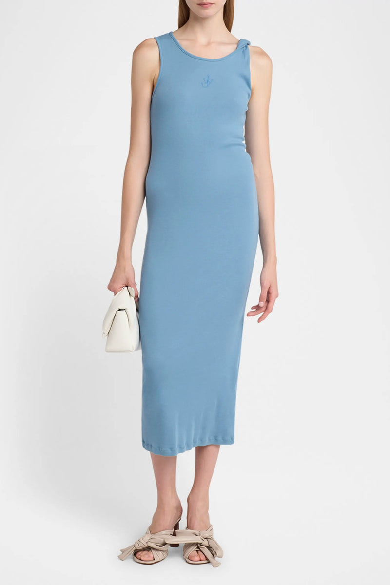 Anchor Embroidery Twisted Strap Dress
