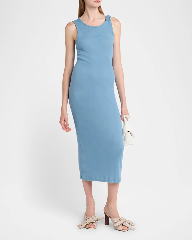 Anchor Embroidery Twisted Strap Dress
