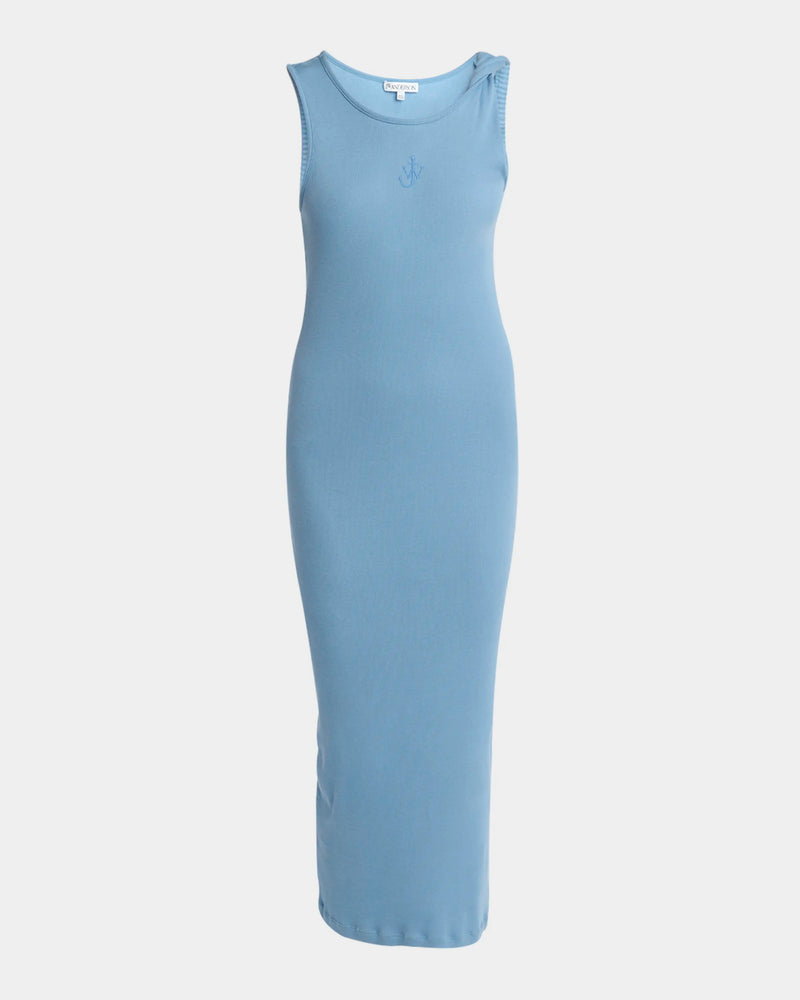 Anchor Embroidery Twisted Strap Dress