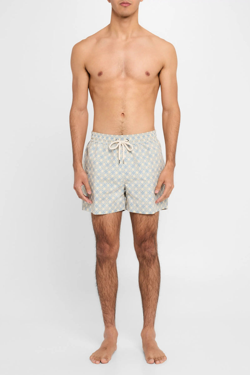 Sport Angora Trelica Print Swim Shorts
