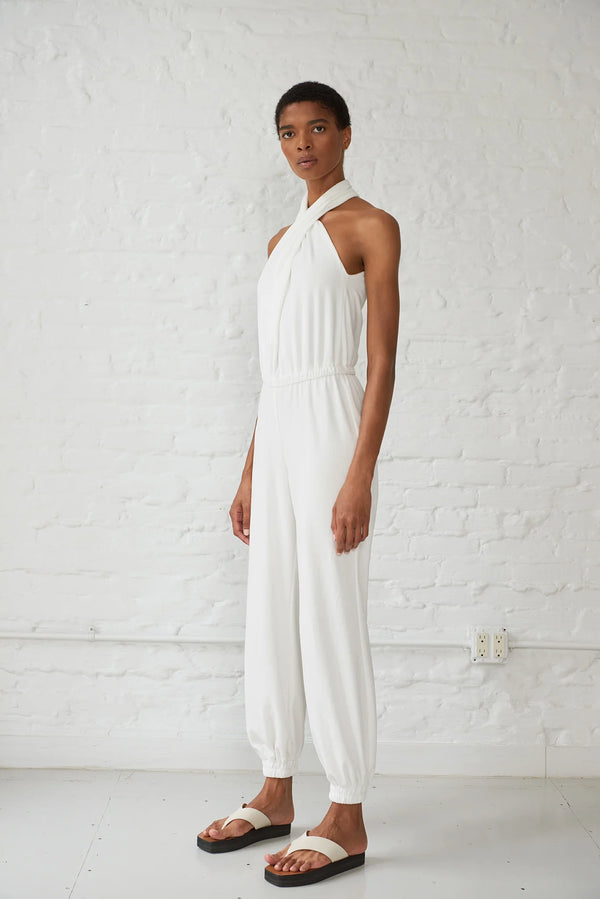 Yana Halter Neck Velour Jumpsuit