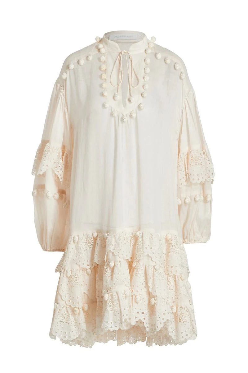 ZIMMERMANN Lyre Trim Mini Dress WOMEN'S DRESSES