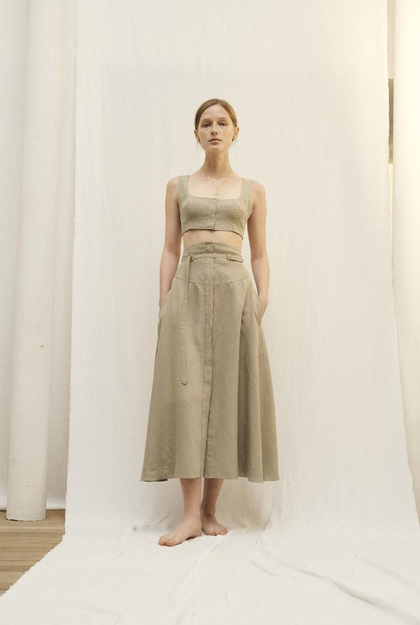 JirJa Linen Crop Top