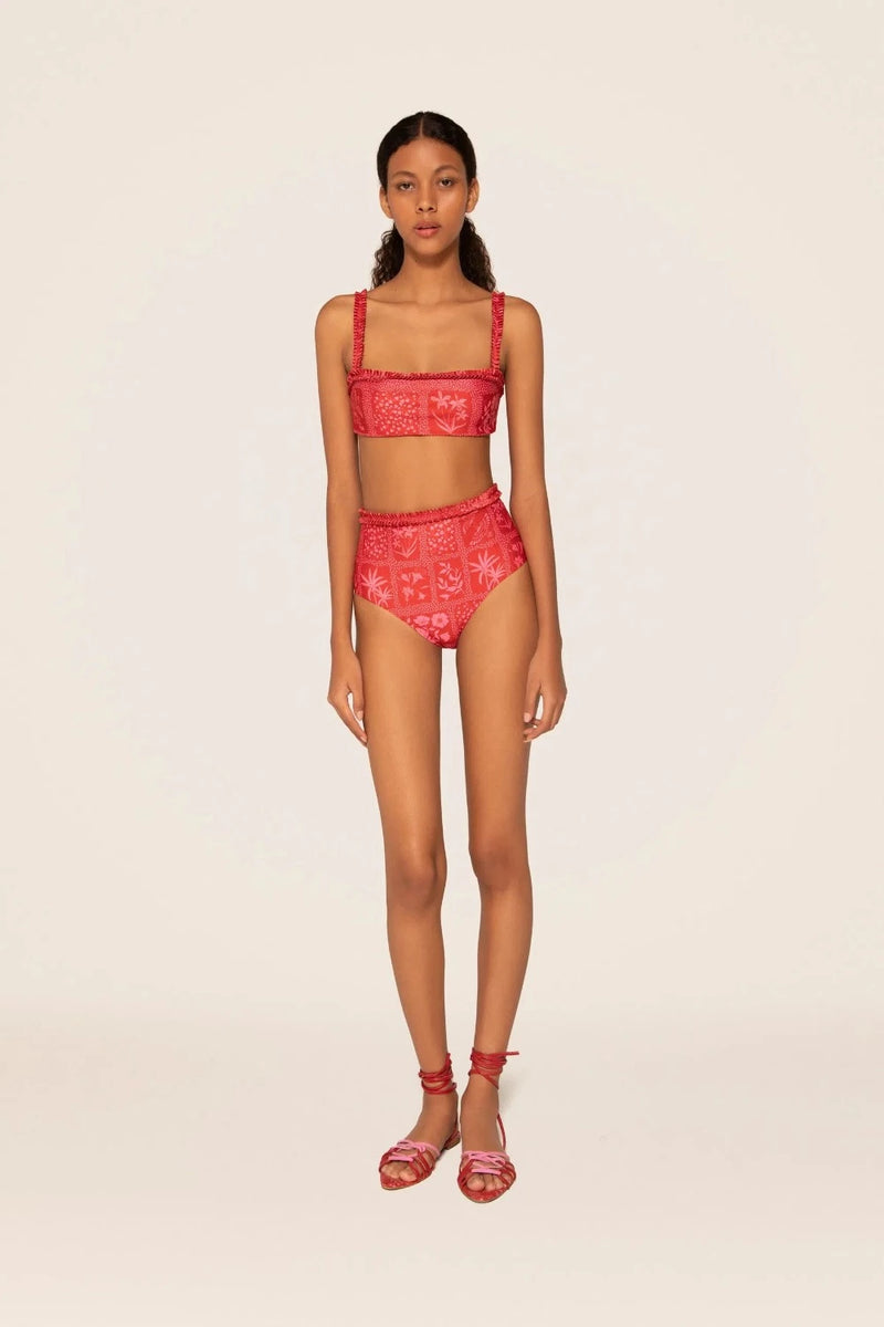 AGUA BY AGUA BENDITA Nopal Ipanema Escarlata Bikini Bottom WOMEN'S SWIMWEAR