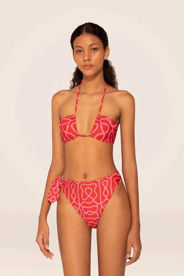 AGUA BY AGUA BENDITA Coral Ipanema Escarlata Bikini Bottom WOMEN'S SWIMWEAR