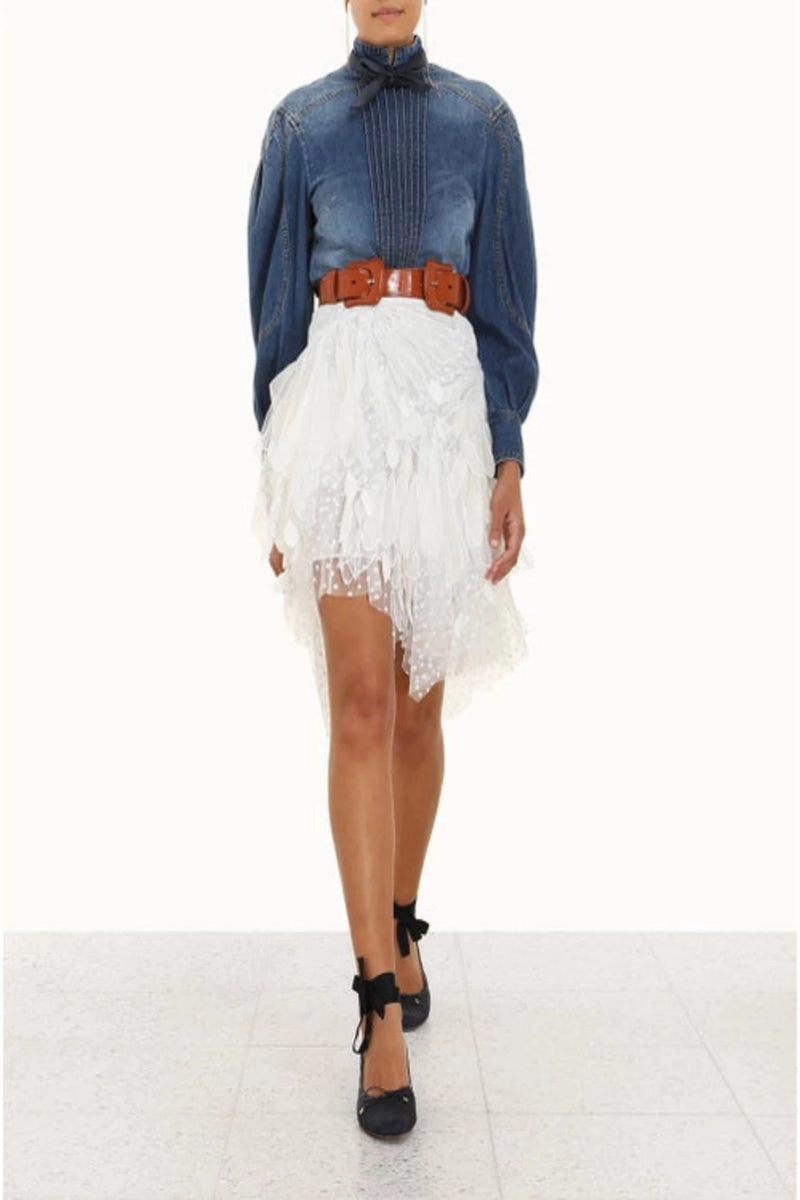 ZIMMERMANN Rhythmic Feather Mini Skirt WOMEN'S SKIRTS