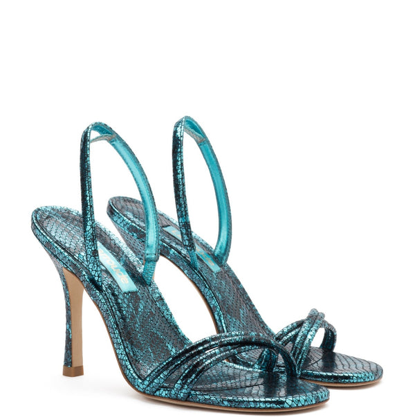 LARROUDE Annie Sandal in Stamped Leather WOMEN'S SHOES