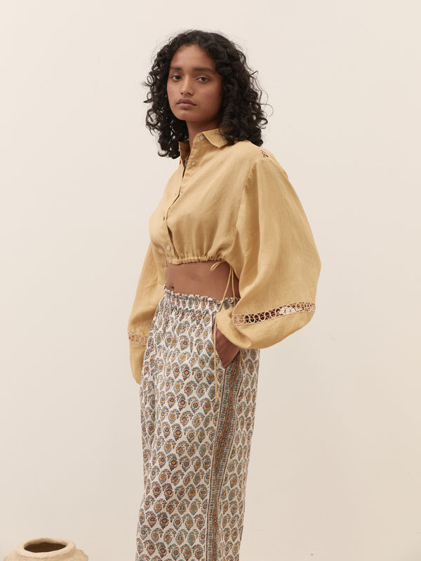 Collar Crop Blouse