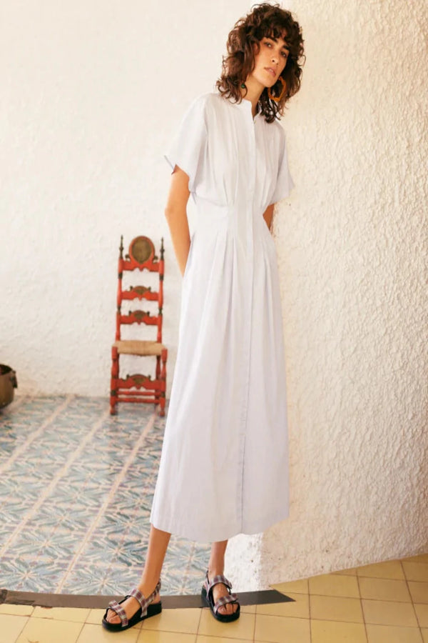 MOMONI Dallas Dress in Striped Cotton Poplin WOMEN'S DRESSES