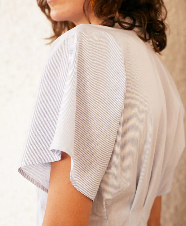 Dallas Dress in Striped Cotton Poplin