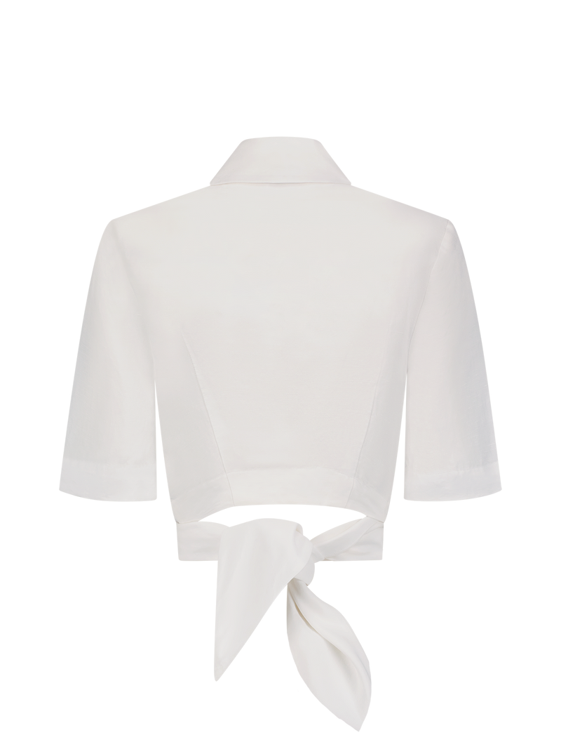 Collared Wrap Top