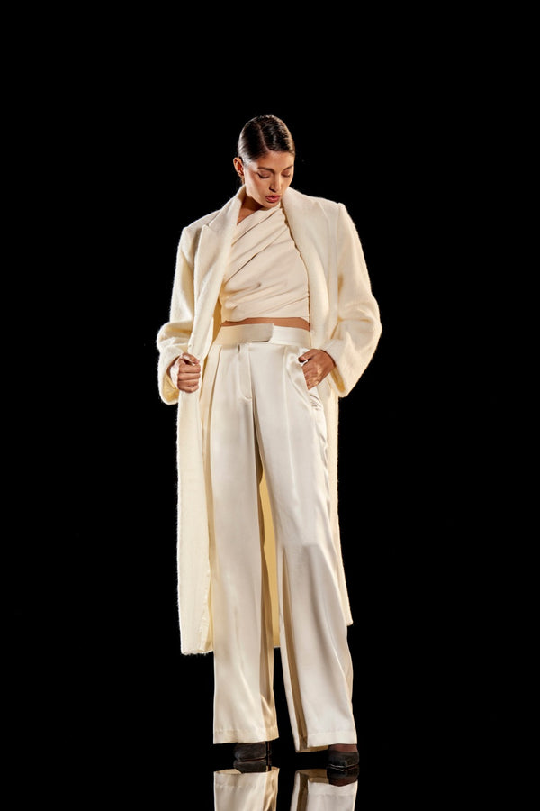 THE SEI Creamy Silk Satin Wide Leg Trouser WOMEN'S PANTS