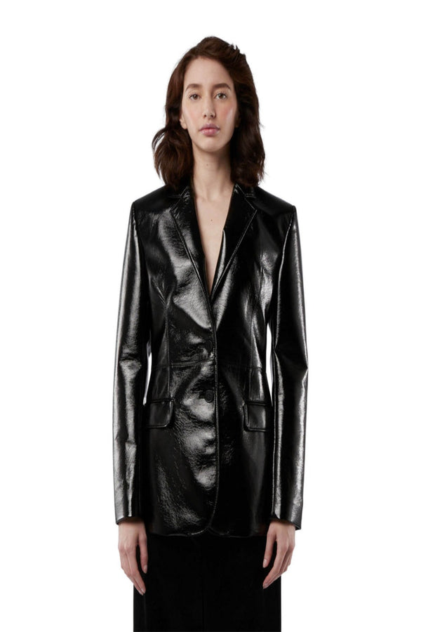MSGM Vegan Leather One Button Jacket WOMEN'S JACKETS