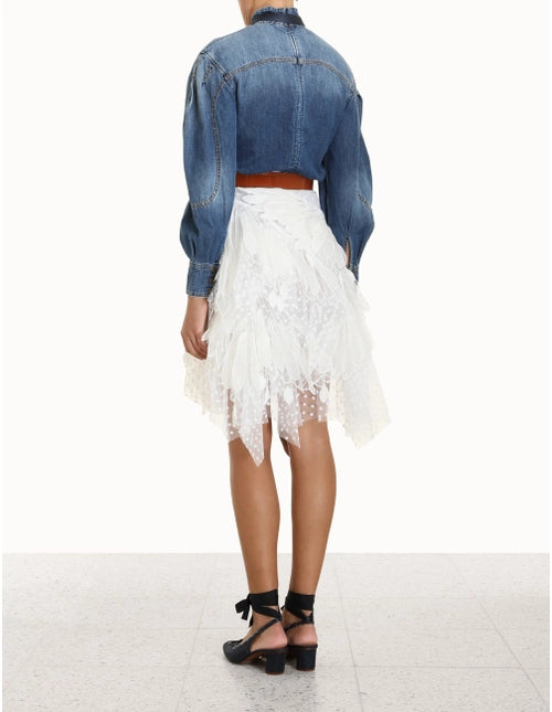 Rhythmic Feather Mini Skirt