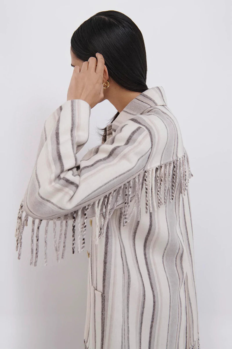 Pierre Double Faced Wool Fringe Jacket