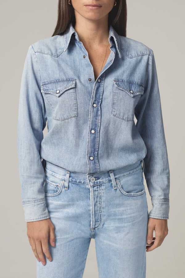 CITIZENS OF HUMANITY Jules Slim Western Shirt WOMEN'S TOPS