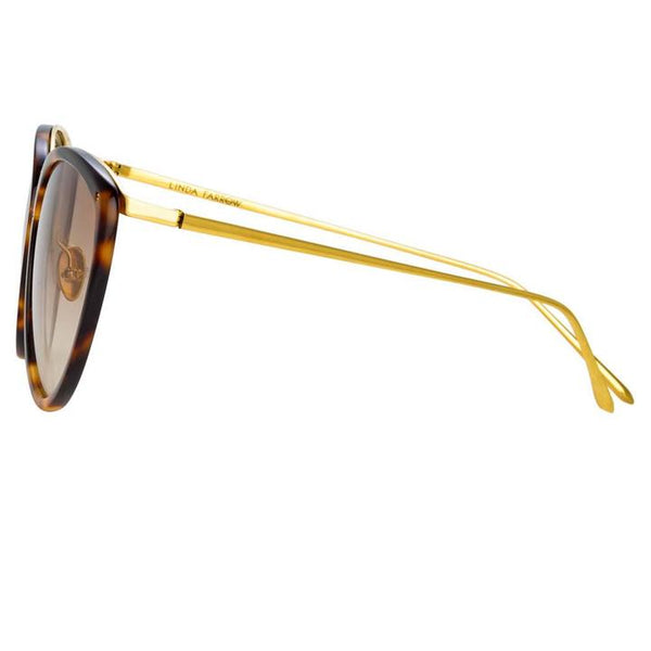 LINDA FARROW Angelica Black YG Solid Grey LFL1019C6SUN SUNGLASSES
