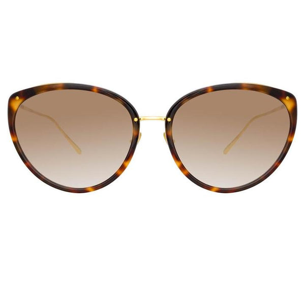 LINDA FARROW Angelica Tortoise Shell-YG-Brown Gradient LFL1019C7SUN SUNGLASSES