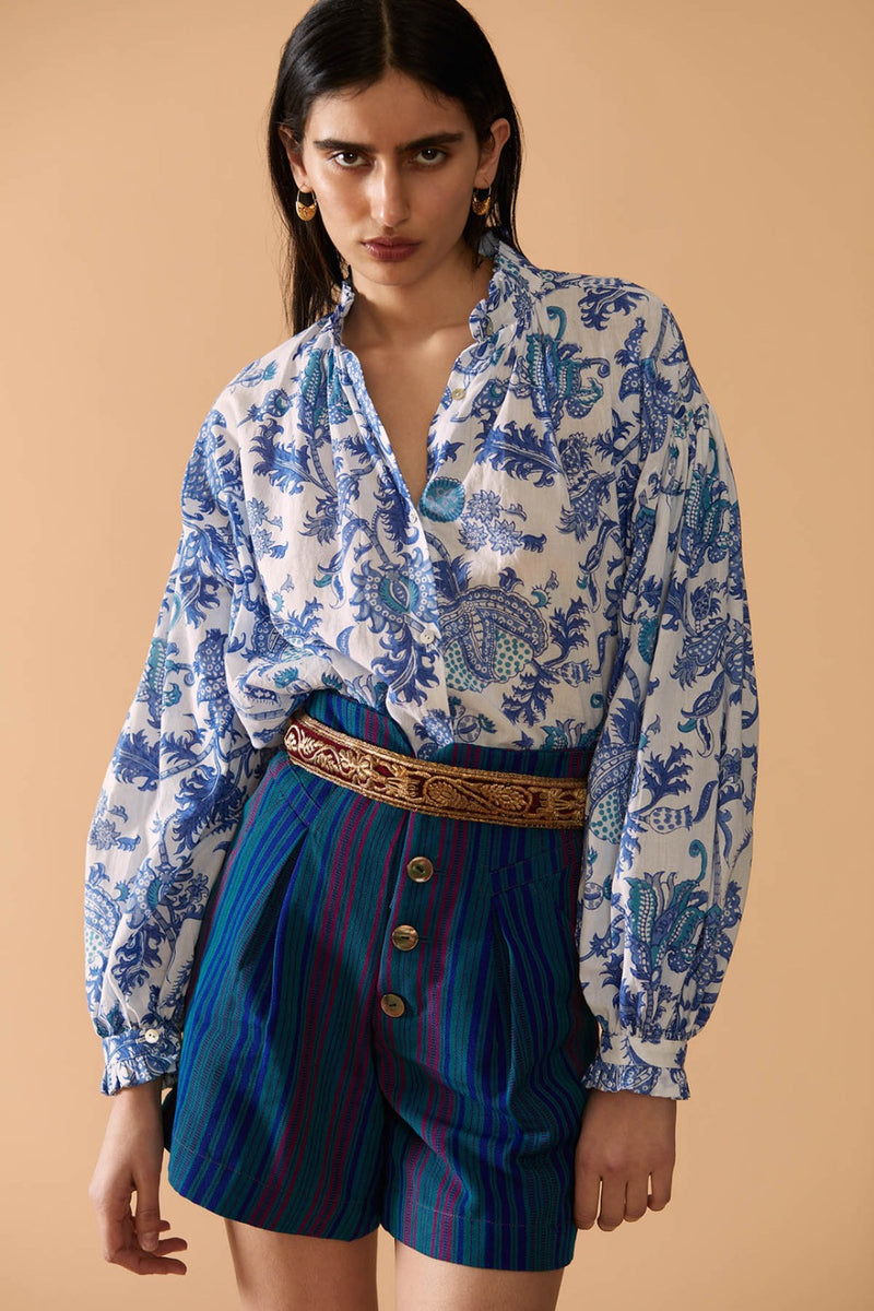mossy poet cotton blouse alix of bohemia blue white