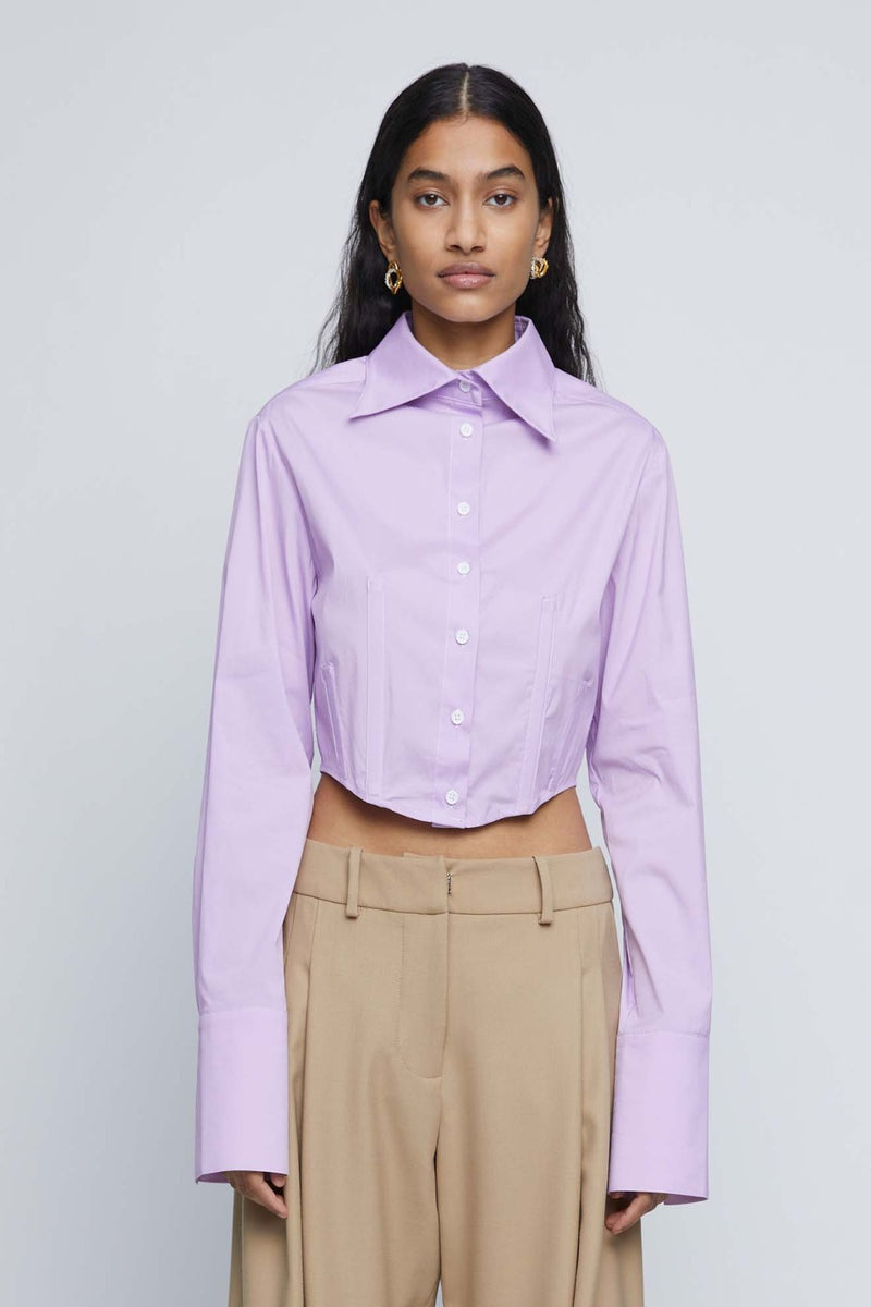 Frankie Shirt Lavender with Top Stitch (Final Sale)
