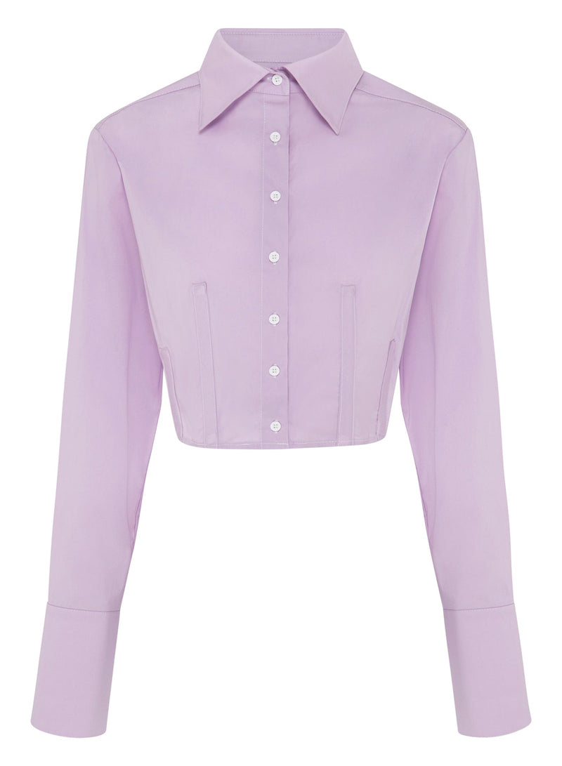 Frankie Shirt Lavender with Top Stitch (Final Sale)