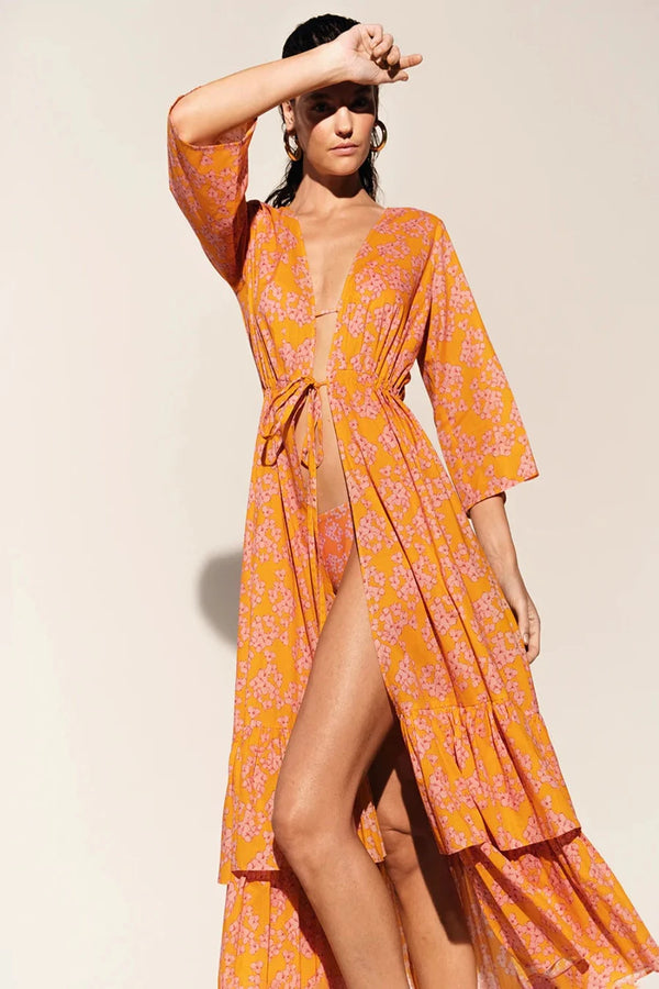 BORGO DE NOR Estee Linen Tie Front Dress WOMEN'S DRESSES