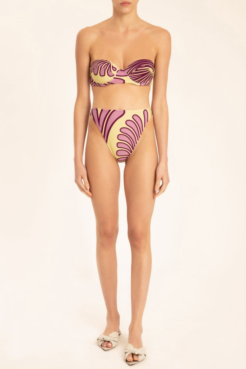 ADRIANA DEGREAS Deco Shell High Leg Strapless Bikini WOMEN'S SWIMWEAR