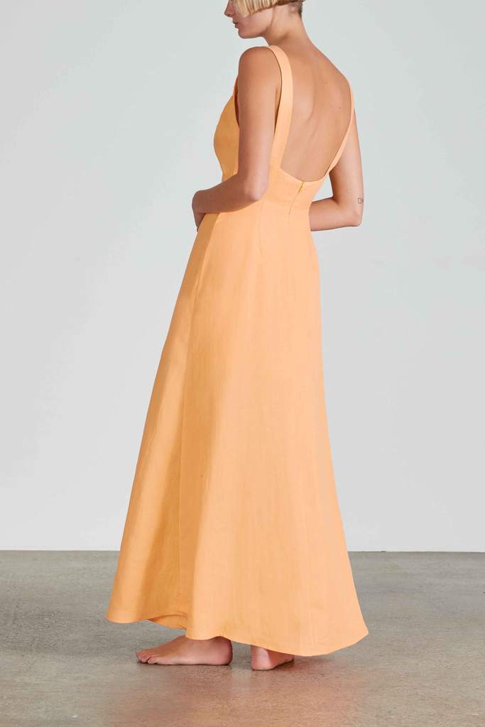 bondi born tobago linen dress BONDI BORN Tobago cutout linen maxi dress