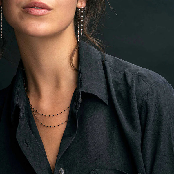 Classic Gigi Black Necklace YG 17.7