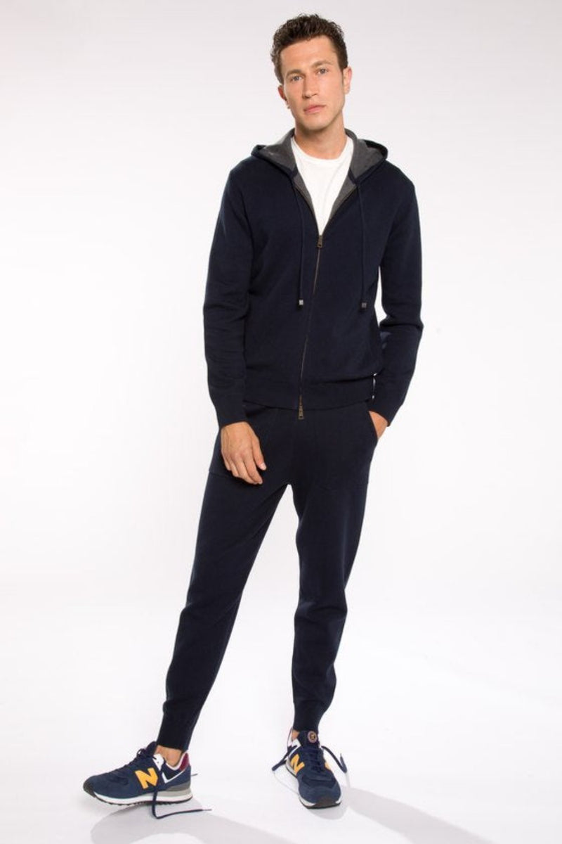 BOGLIOLI Blue Cotton and Cashmere Joggers MEN'S KNITWEAR