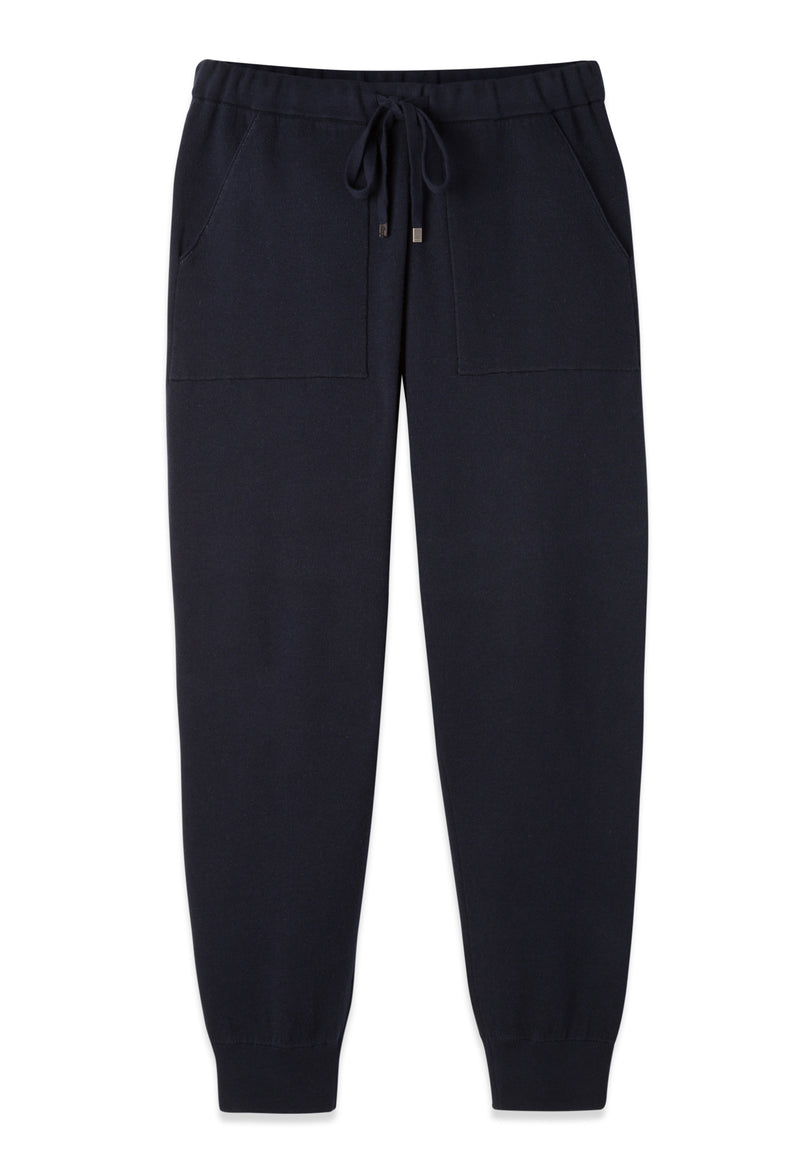 Blue Cotton and Cashmere Joggers