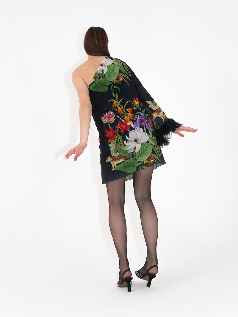 Vida Crepe One Shoulder Mini Dress
