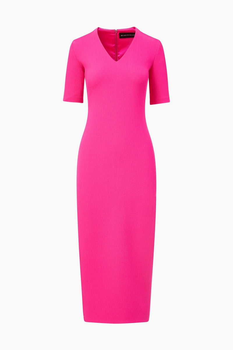 BRANDON MAXWELL The Meghan Dress in Wool Crepe WOMEN'S DRESSES
