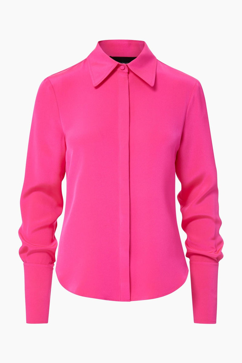 BRANDON MAXWELL The Spence Button Down in Pink WOMEN'S TOPS