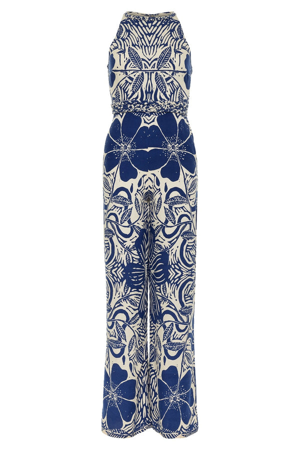Alessia Jumpsuit Etched Flower Blue (Final Sale)*