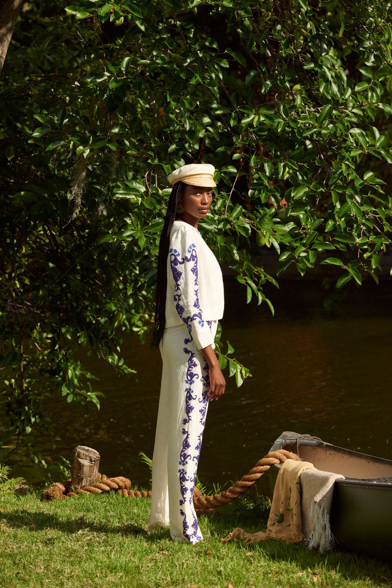 Alice Pant Scrolls Marine
