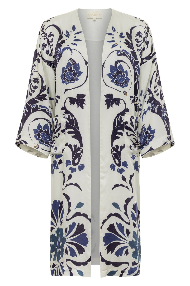 Eros Coat Scrolls Marine