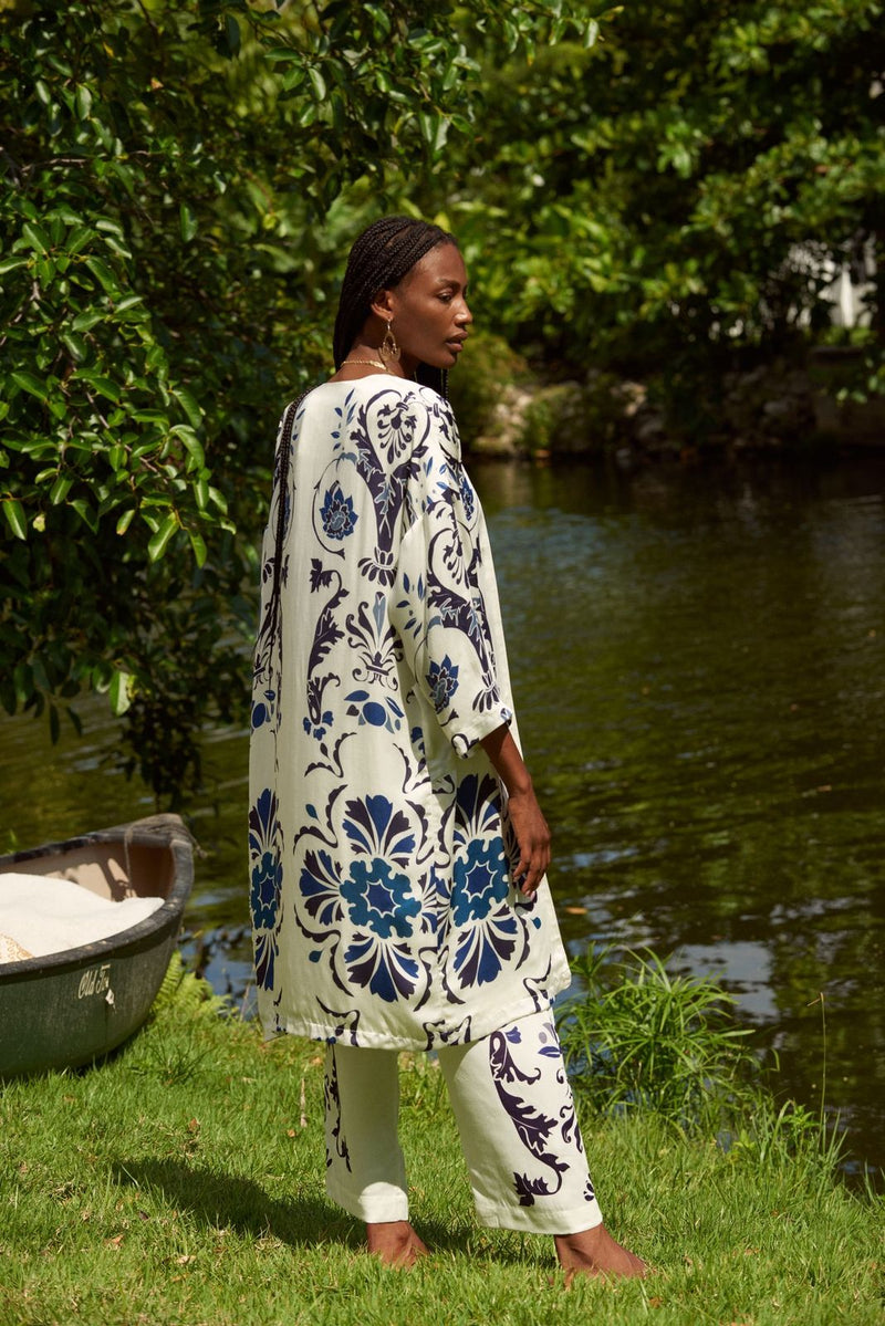 Eros Coat Scrolls Marine