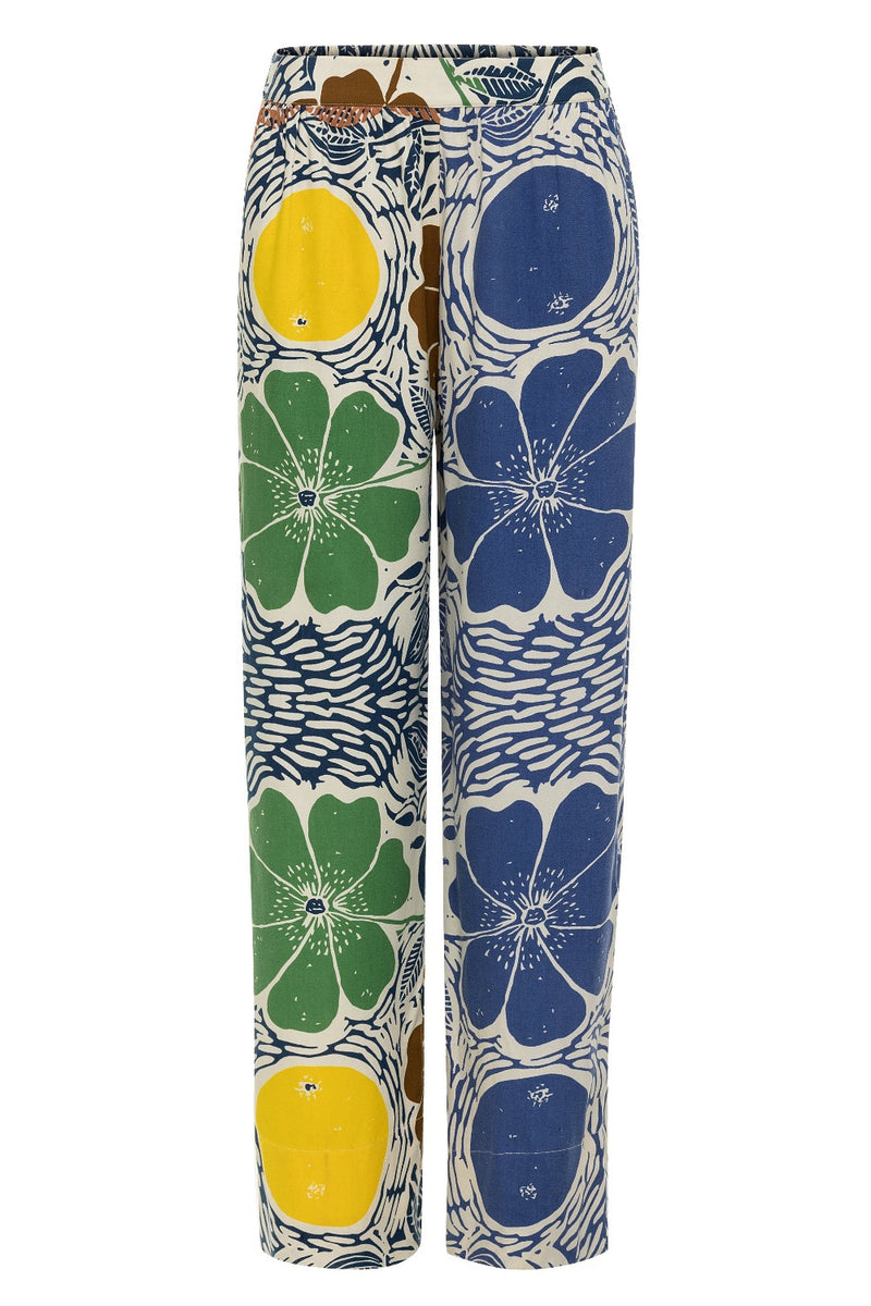 Lou Pants Etched Flower Multi