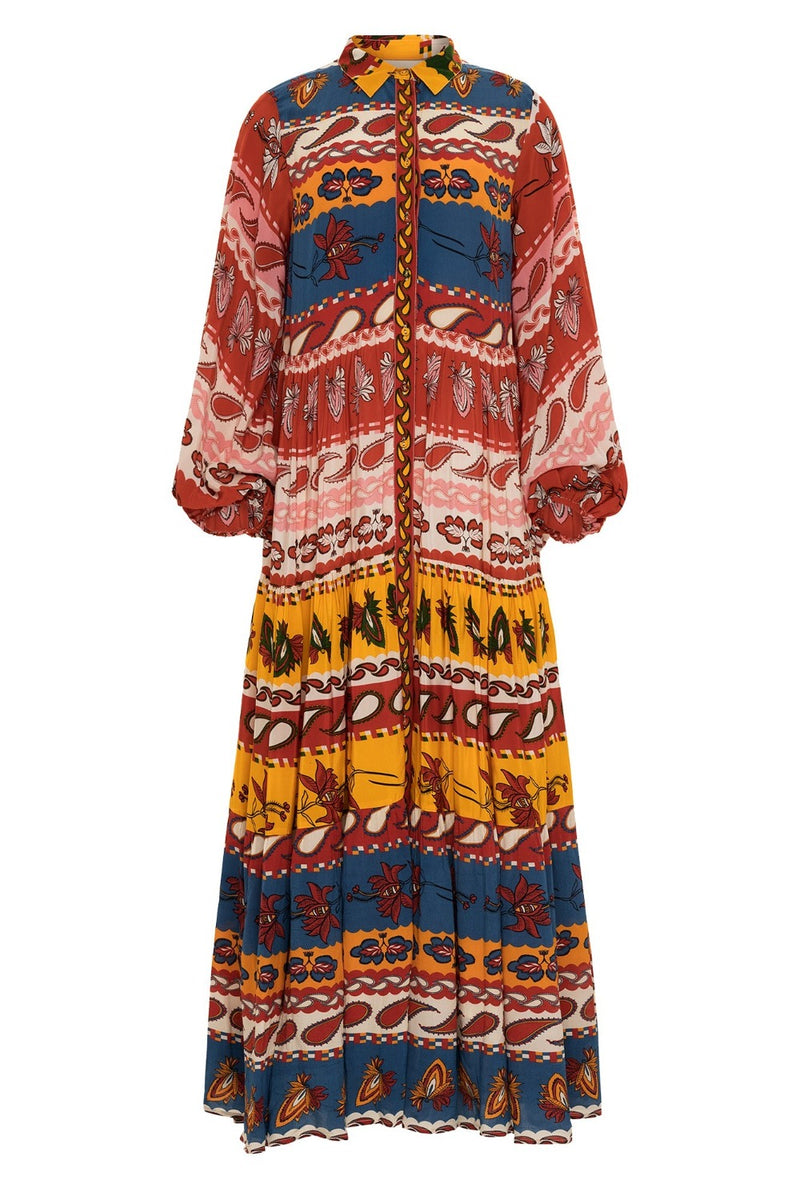 CAROLINA K Josefina Dress Paisley Blue WOMEN'S DRESSES