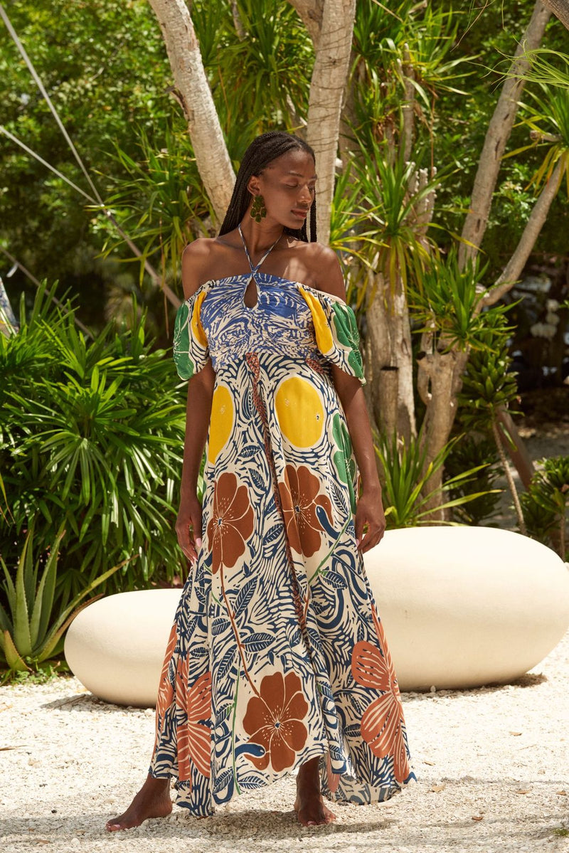 Ivana Dress Etched Flower Multi